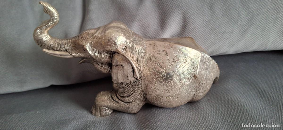Vintage: Elefante resina plateado - Foto 4
