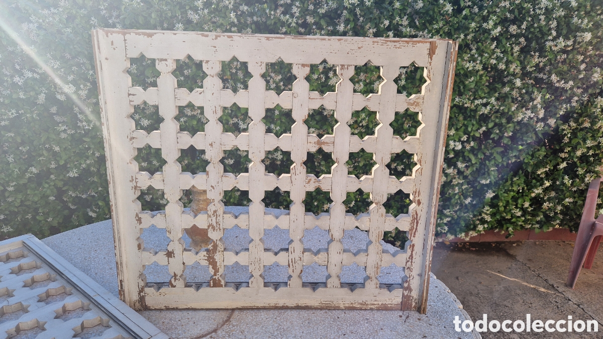 Vintage: Pareja de ventanas, ventanuco de celosia morisca - Foto 3