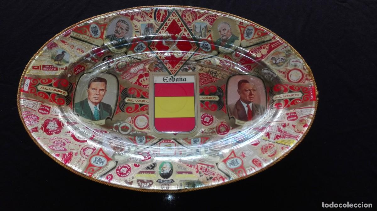 Vintage: BANDEJA DE CRISTAL PERSONALIZADA CON VITOLAS - Foto 8