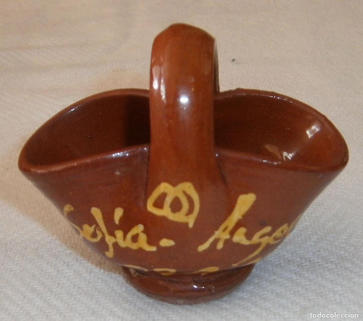 Vintage: cesto de barro cocido y vidriado fecha de una boda