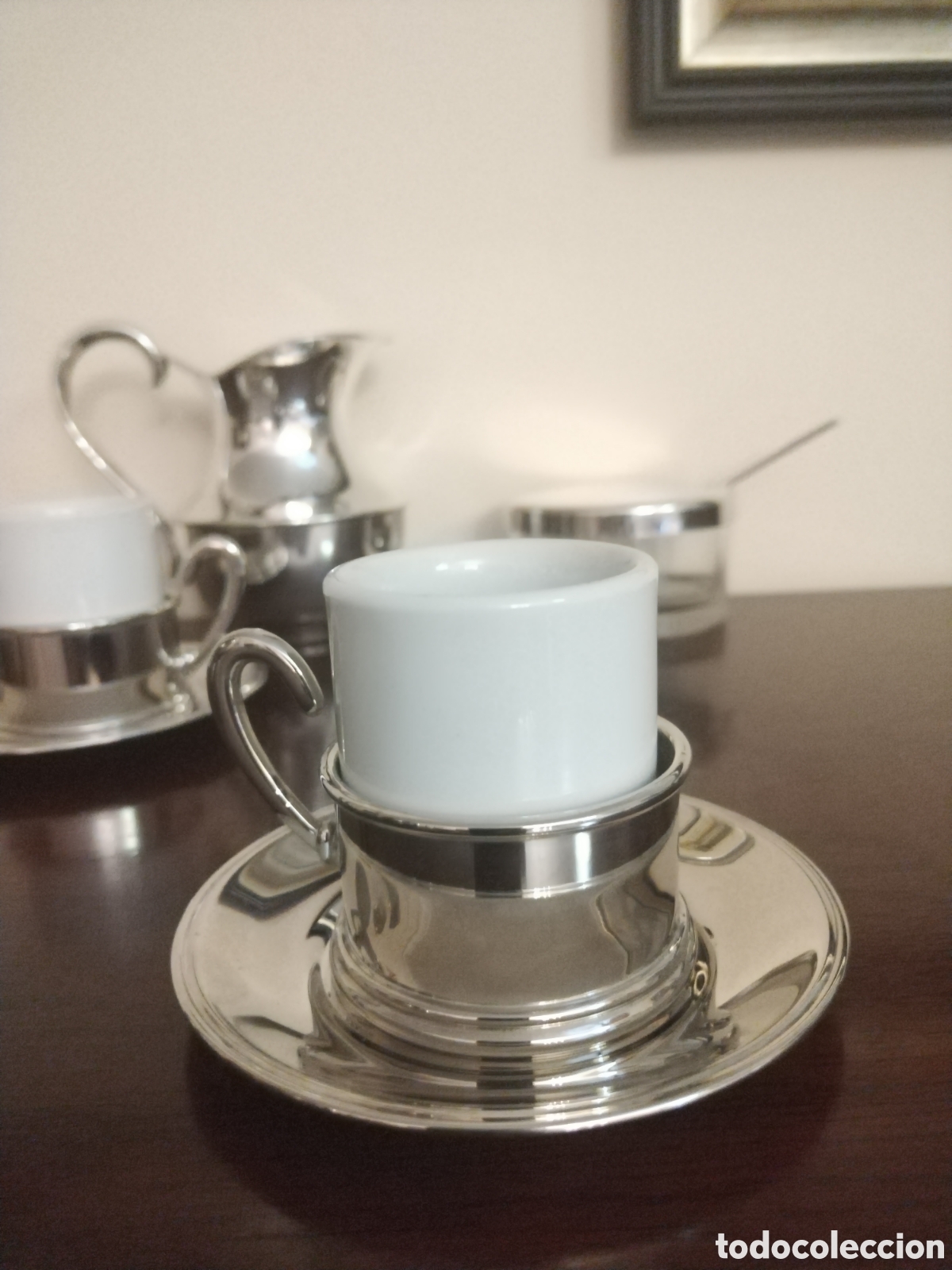 Vintage: Set servicio de caf&eacute;/t&eacute; en alpaca antigua - Foto 2