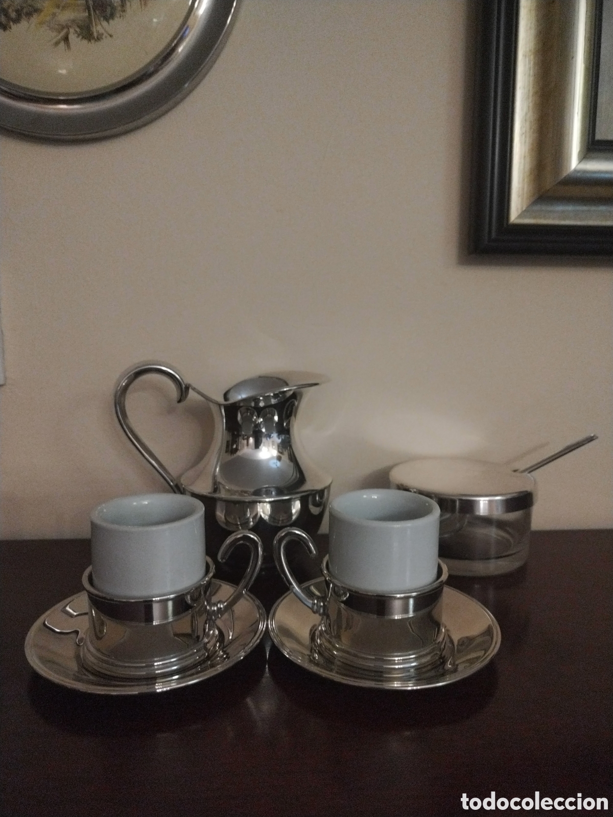 Vintage: Set servicio de caf&eacute;/t&eacute; en alpaca antigua