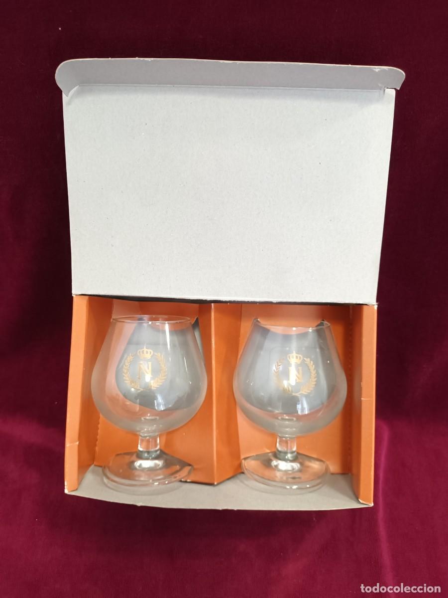 Vintage: CAJA ORIGINAL CON DOS COPAS DE COGNAC - NAPOLEON - - Foto 3