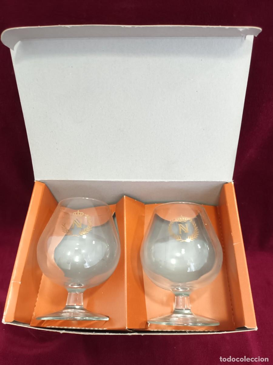 Vintage: CAJA ORIGINAL CON DOS COPAS DE COGNAC - NAPOLEON - - Foto 5