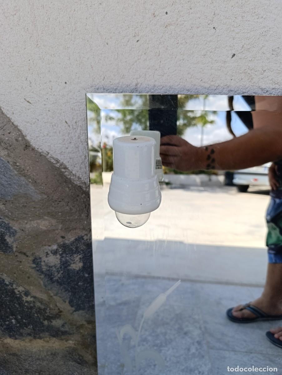 Vintage: Espejo de ba&ntilde;o de cristal biselado con balda - Foto 5