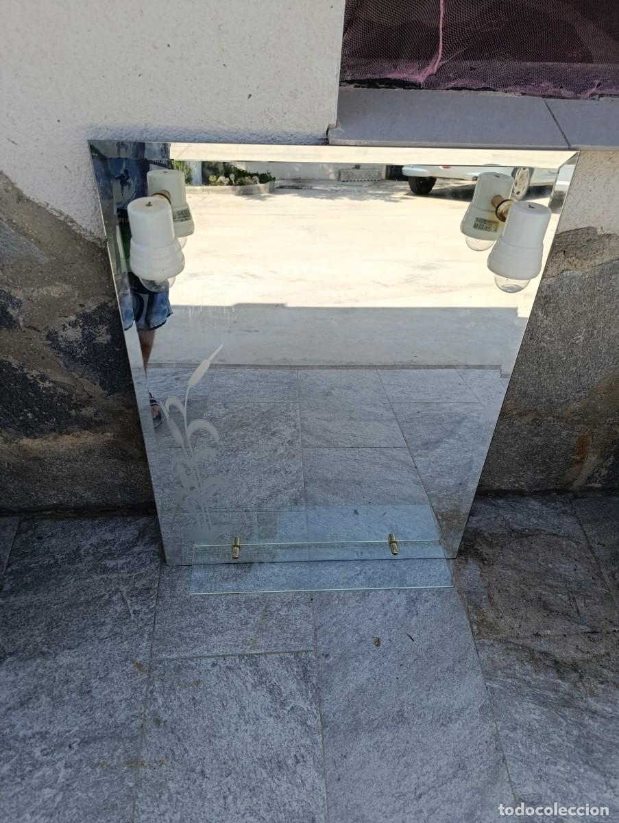 Vintage: Espejo de ba&ntilde;o de cristal biselado con balda - Foto 7