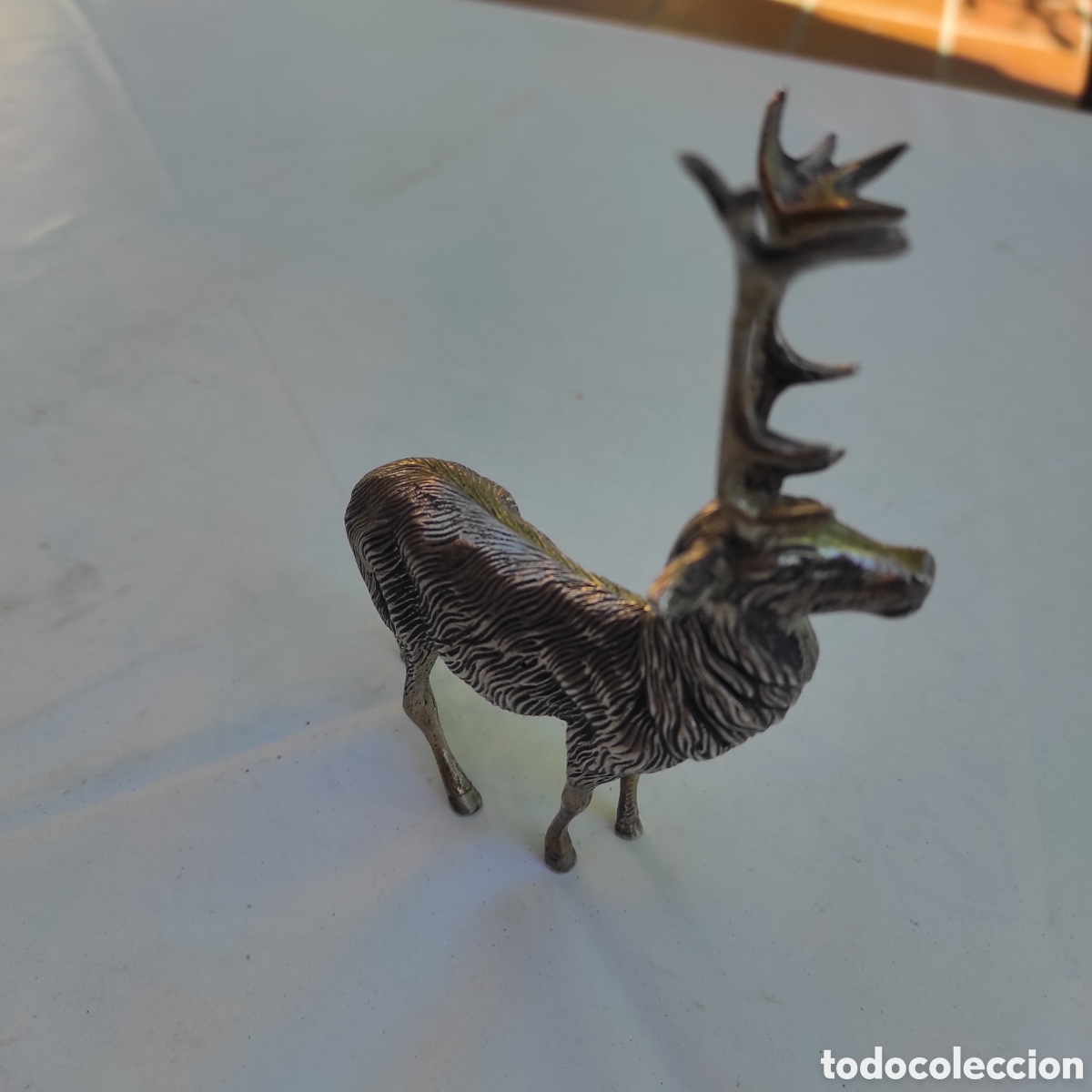 Vintage: Figura de ciervo plateado 12 cm - Foto 3