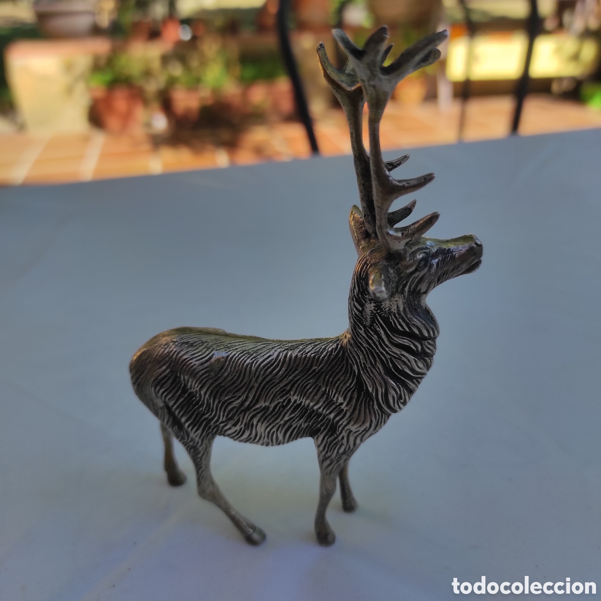 Vintage: Figura de ciervo plateado 12 cm - Foto 4