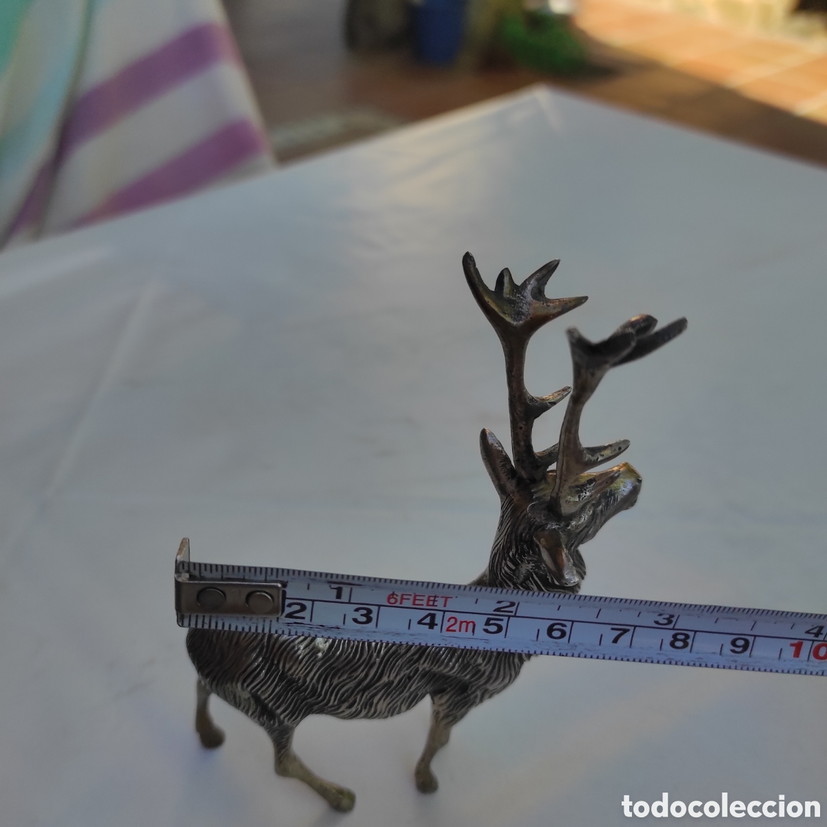 Vintage: Figura de ciervo plateado 12 cm - Foto 6