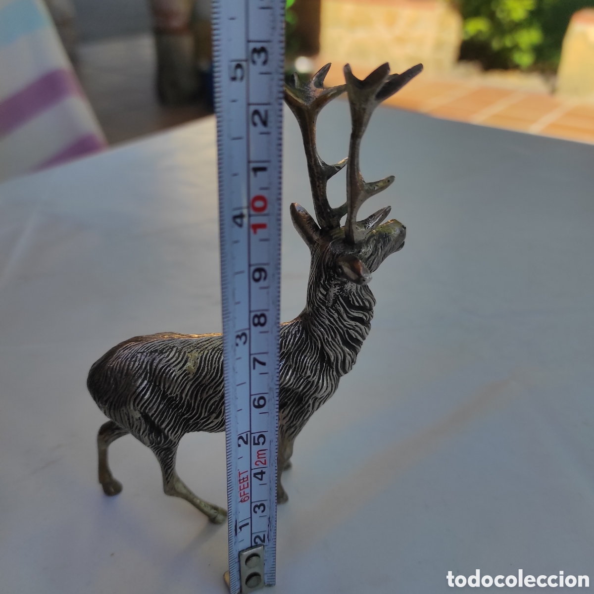 Vintage: Figura de ciervo plateado 12 cm - Foto 7