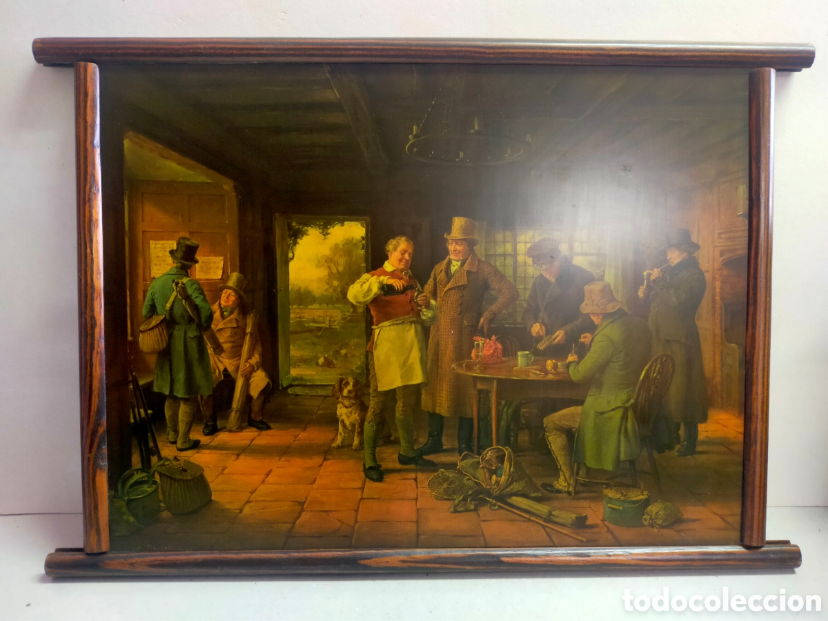Vintage: LAMINA COSTUMBRISTA. MARCO DE MADERA. - Foto 3