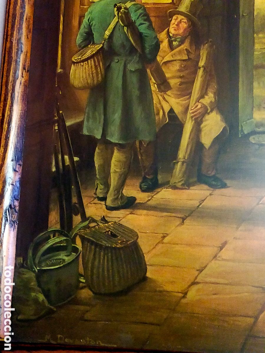 Vintage: LAMINA COSTUMBRISTA. MARCO DE MADERA. - Foto 4
