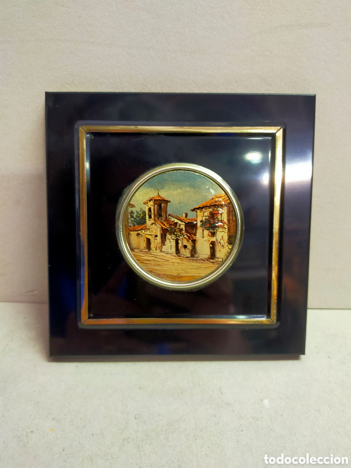 Vintage: CUADRO DECORATIVO. PAISAJE DE PUEBLO.