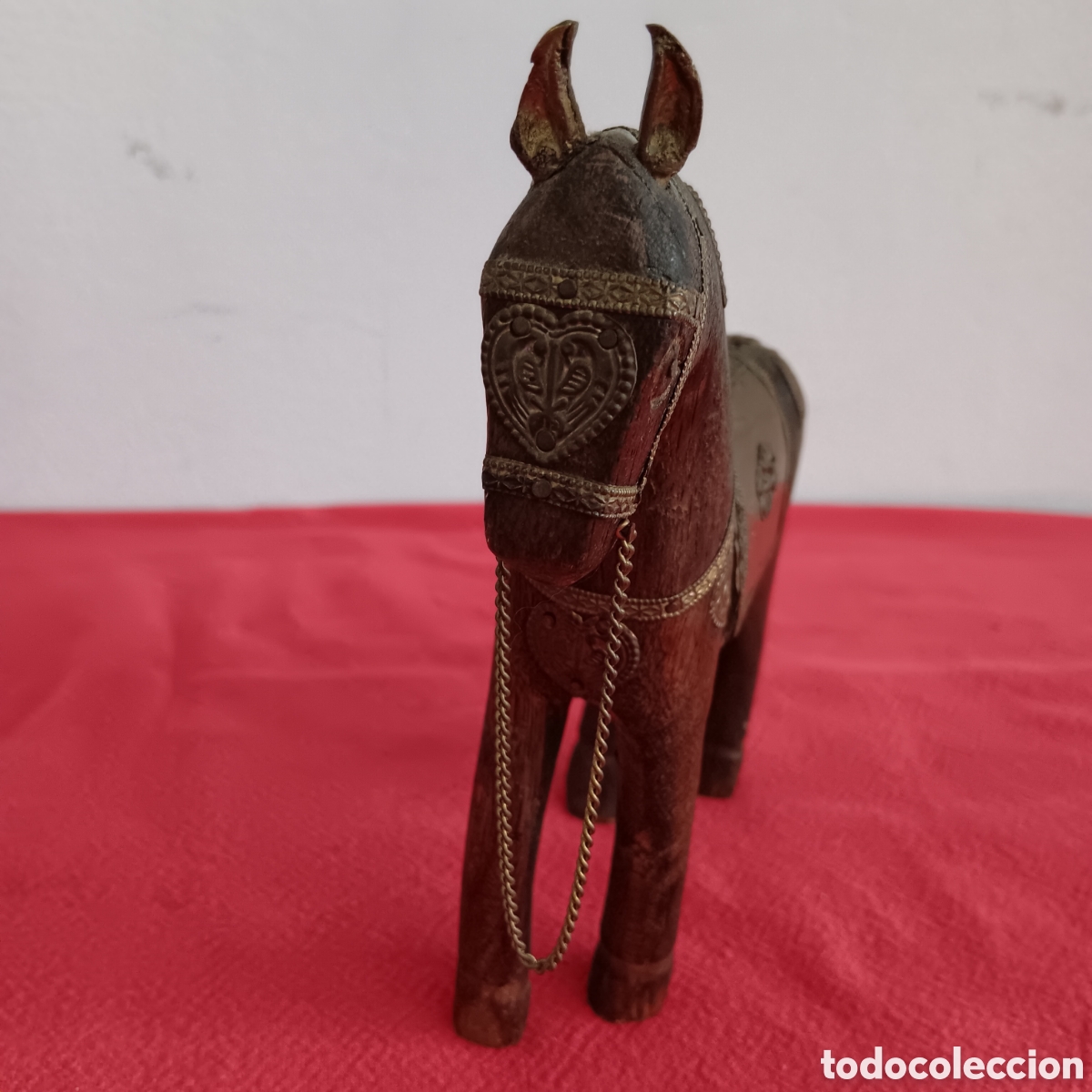 Vintage: Caballo de madera hindu - Foto 2