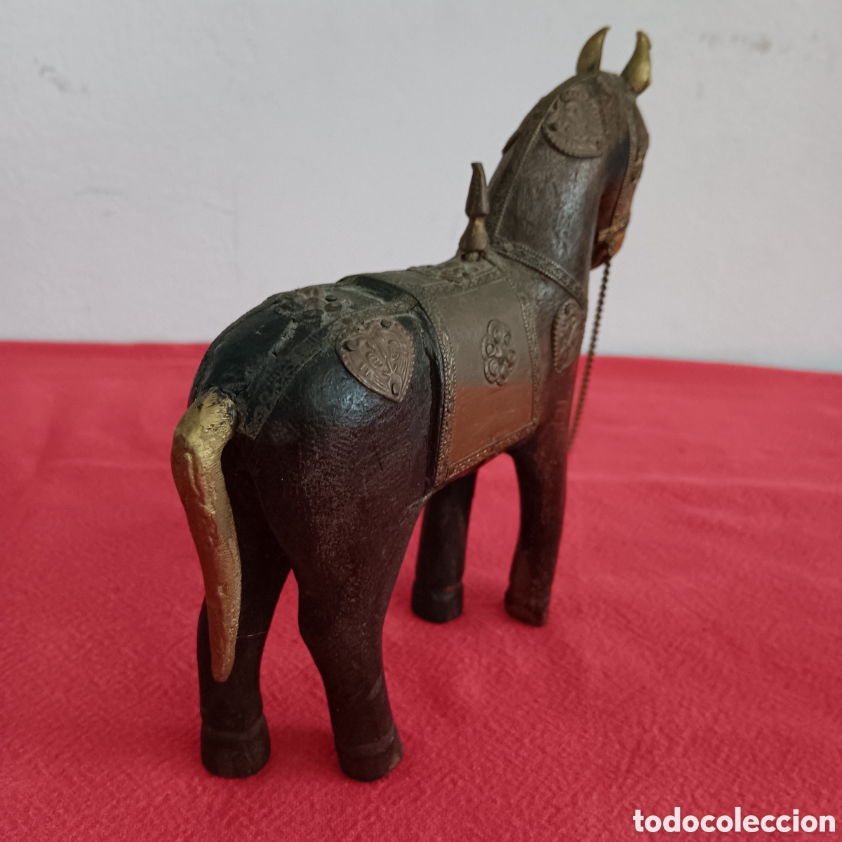 Vintage: Caballo de madera hindu - Foto 3