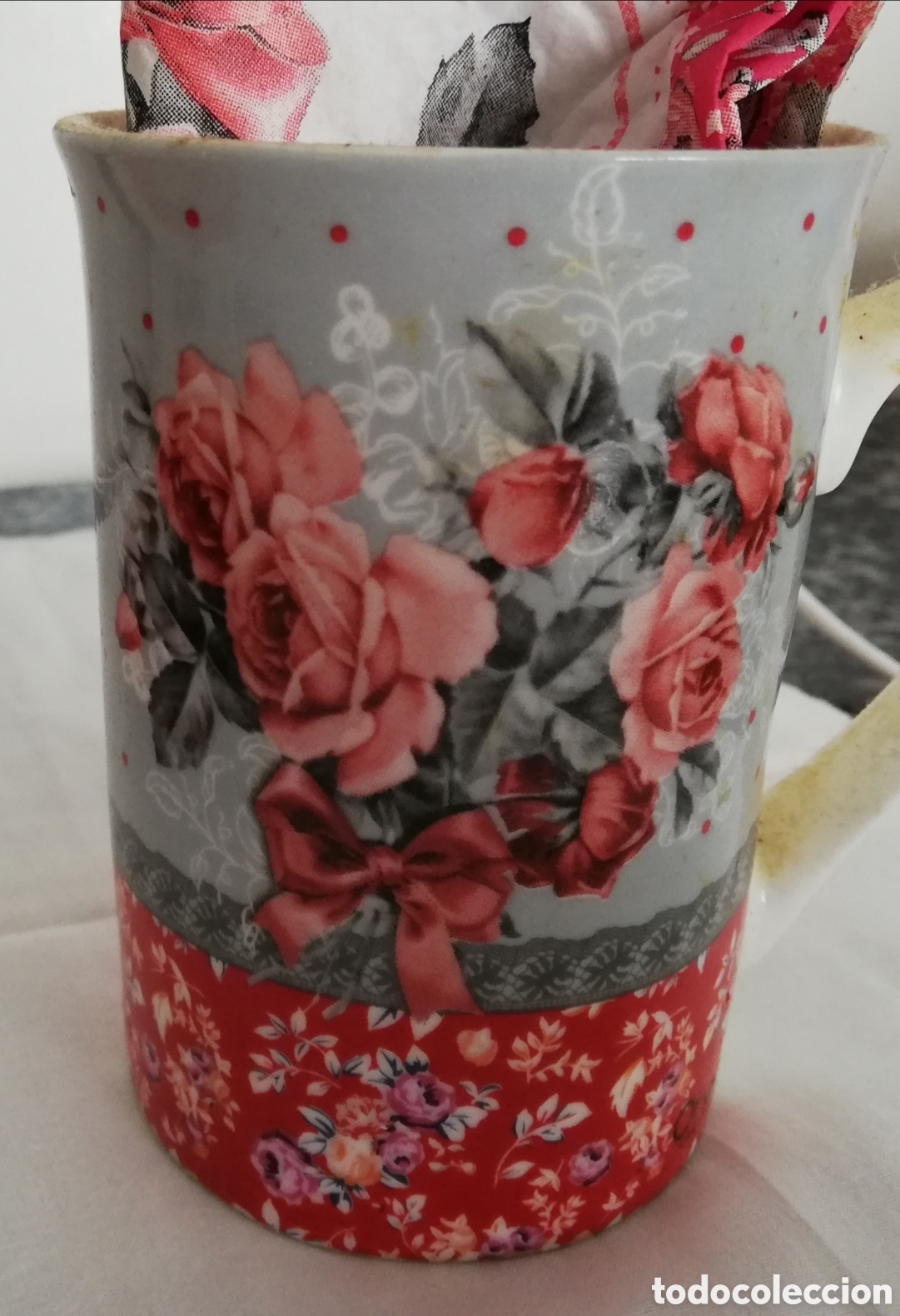 Vintage: BANDEJA Y TAZA DECORATIVAS - Foto 2