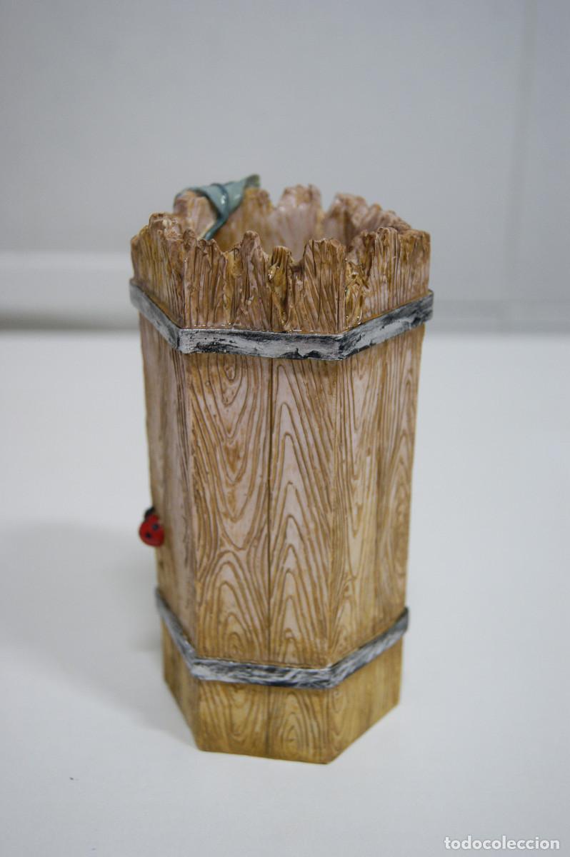 Vintage: Vaso portal&aacute;pices en marr&oacute;n y verde con forma exagonal - Foto 5