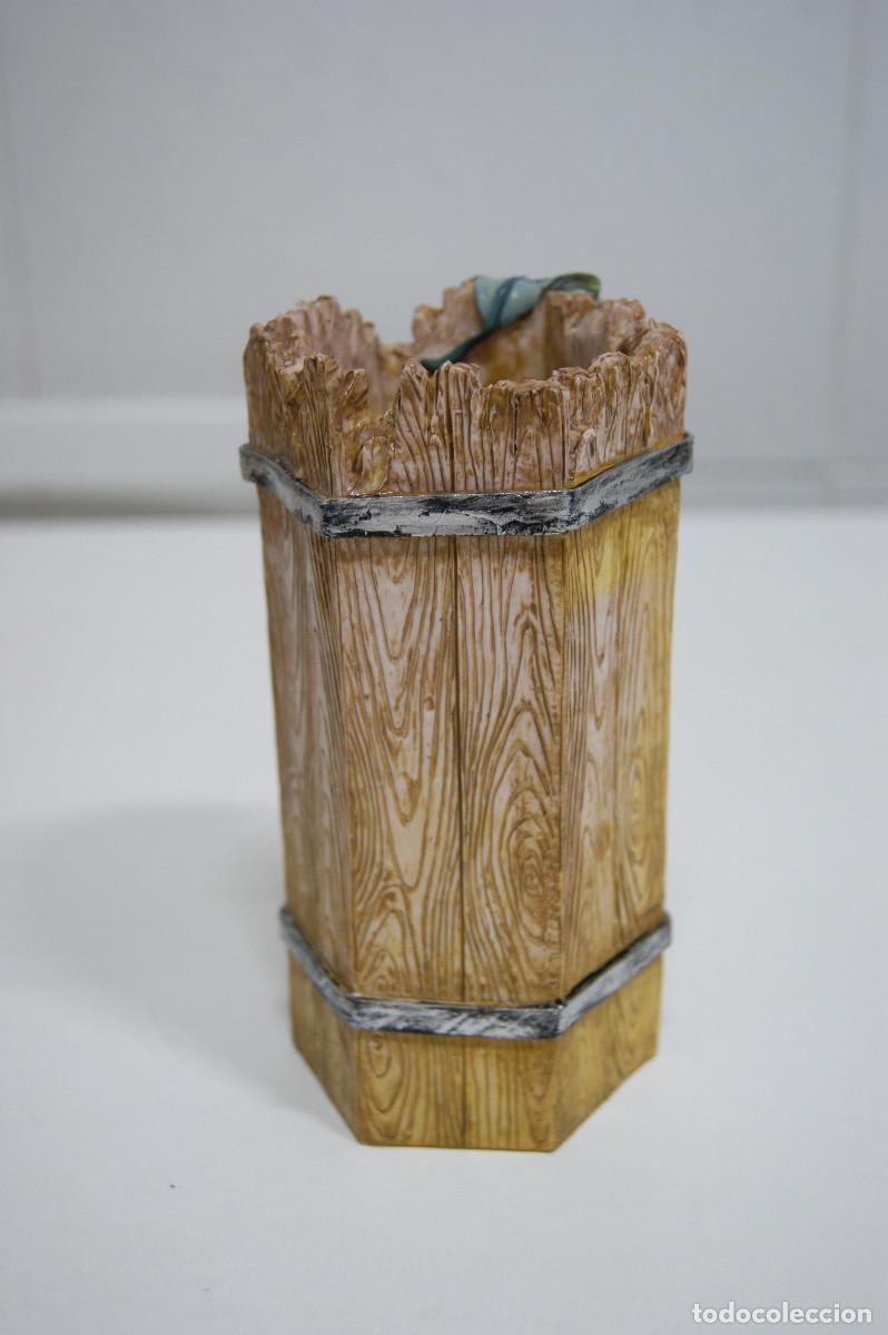 Vintage: Vaso portal&aacute;pices en marr&oacute;n y verde con forma exagonal - Foto 6
