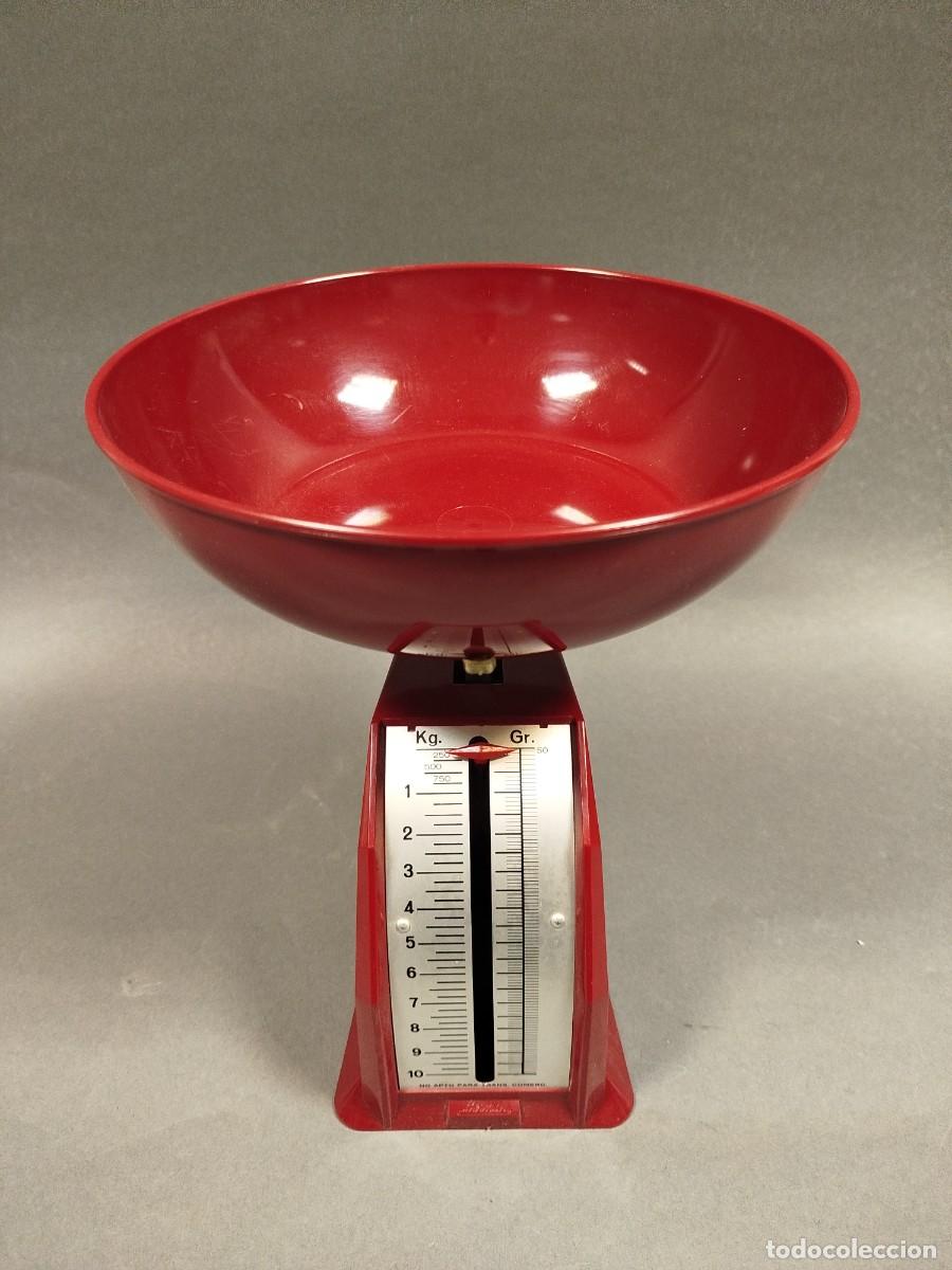 Vintage: BASCULA O BALANZA VINTAGE MARCA BERNAR COLOR ROJO BURDEOS
