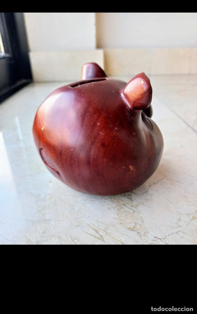 Vintage: Hucha madera cerezo cerdito - Foto 4