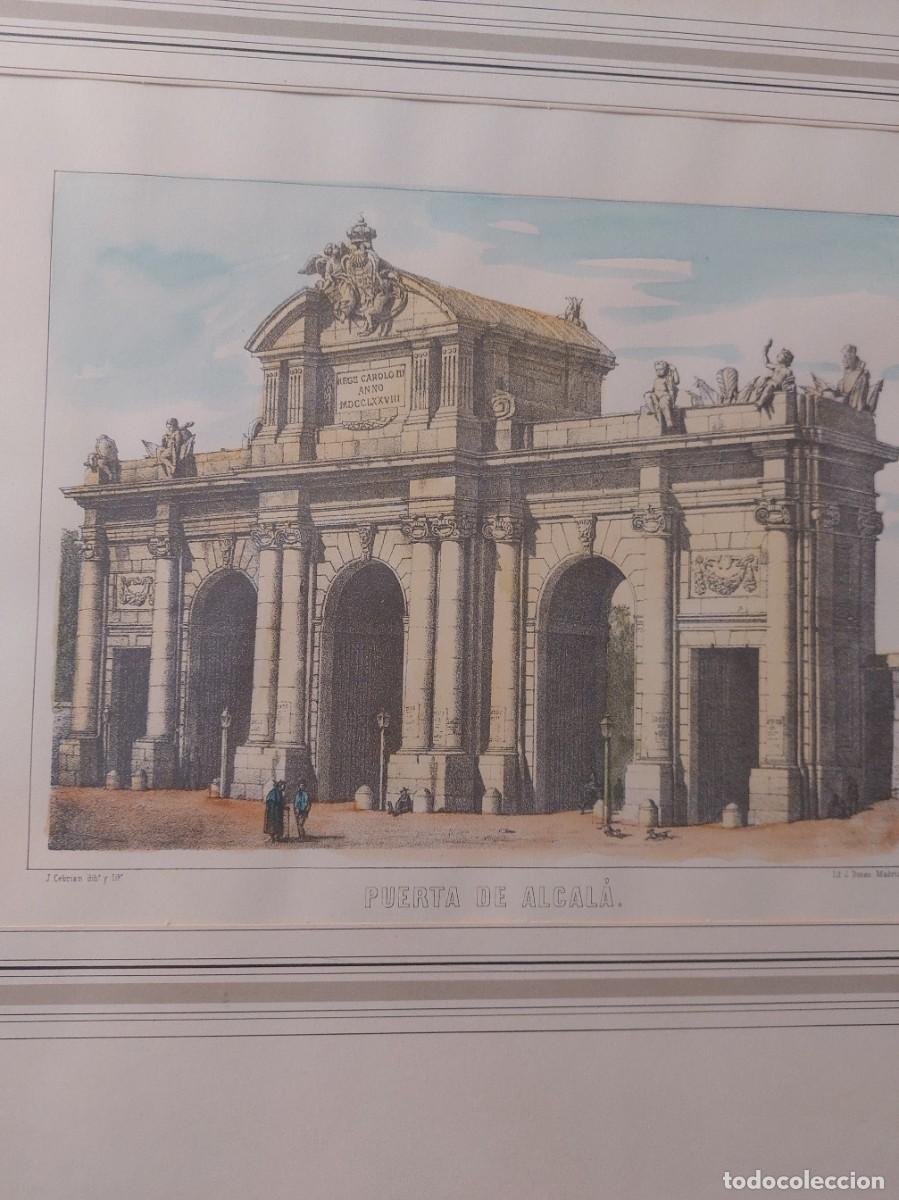 Vintage: Cuadro grabado puerta de alcala ;Madrid - Foto 2