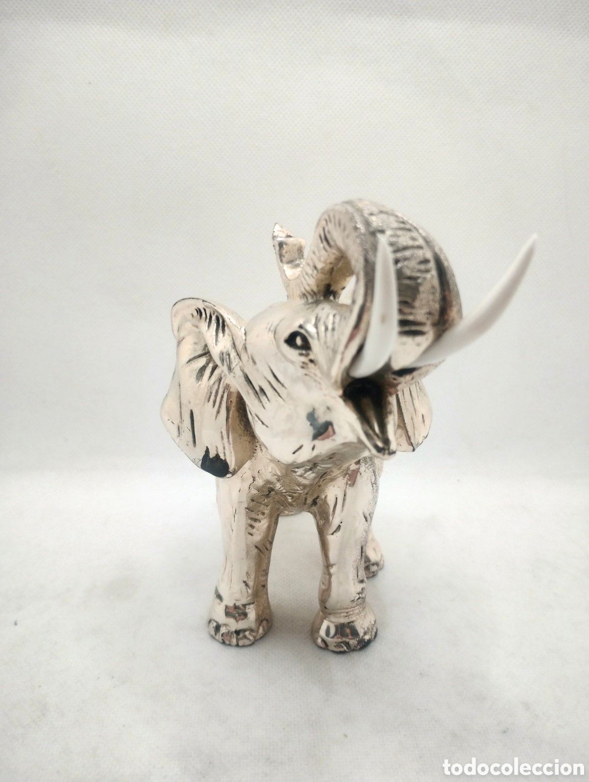 Vintage: Elefante plateado finales S. XX - Foto 2