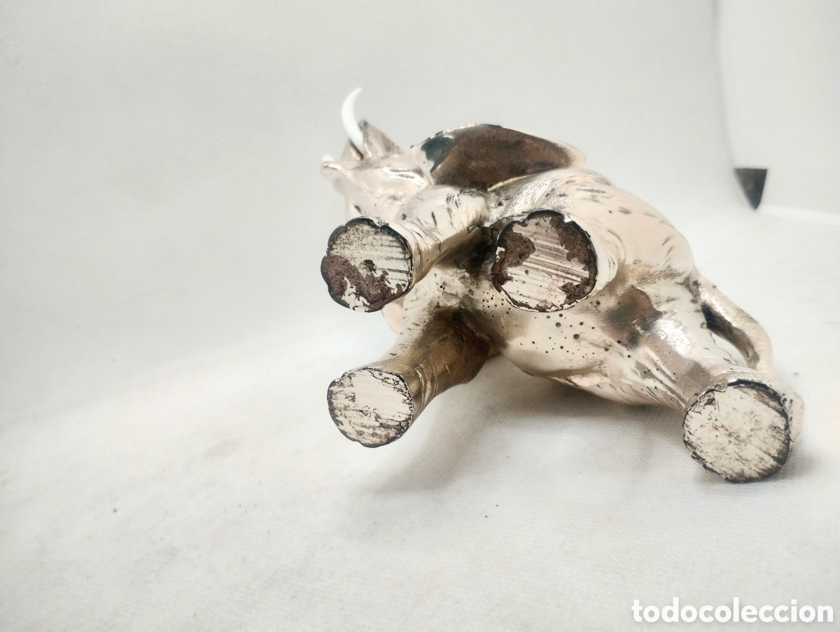 Vintage: Elefante plateado finales S. XX - Foto 5