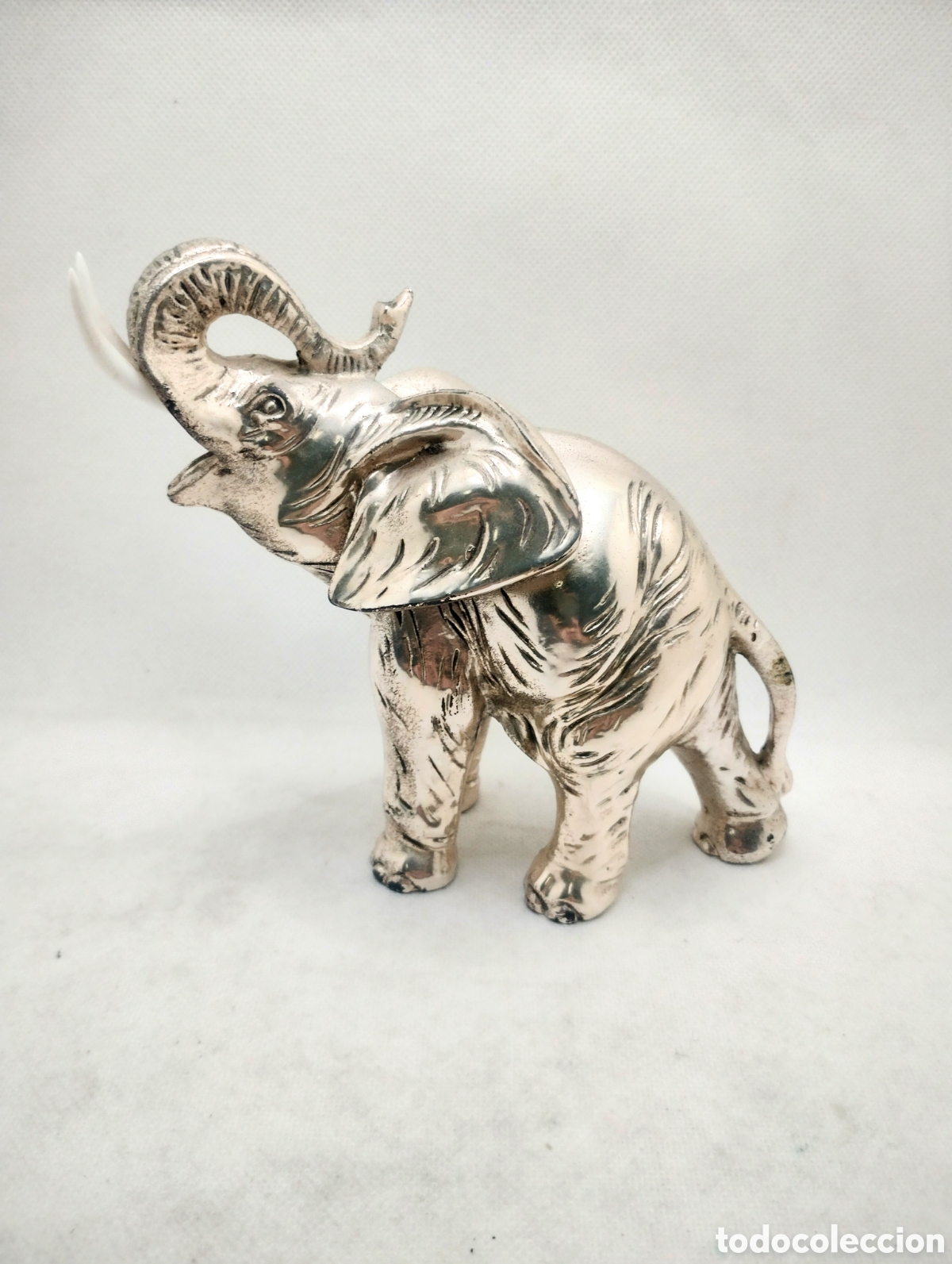 Vintage: Elefante plateado finales S. XX - Foto 1