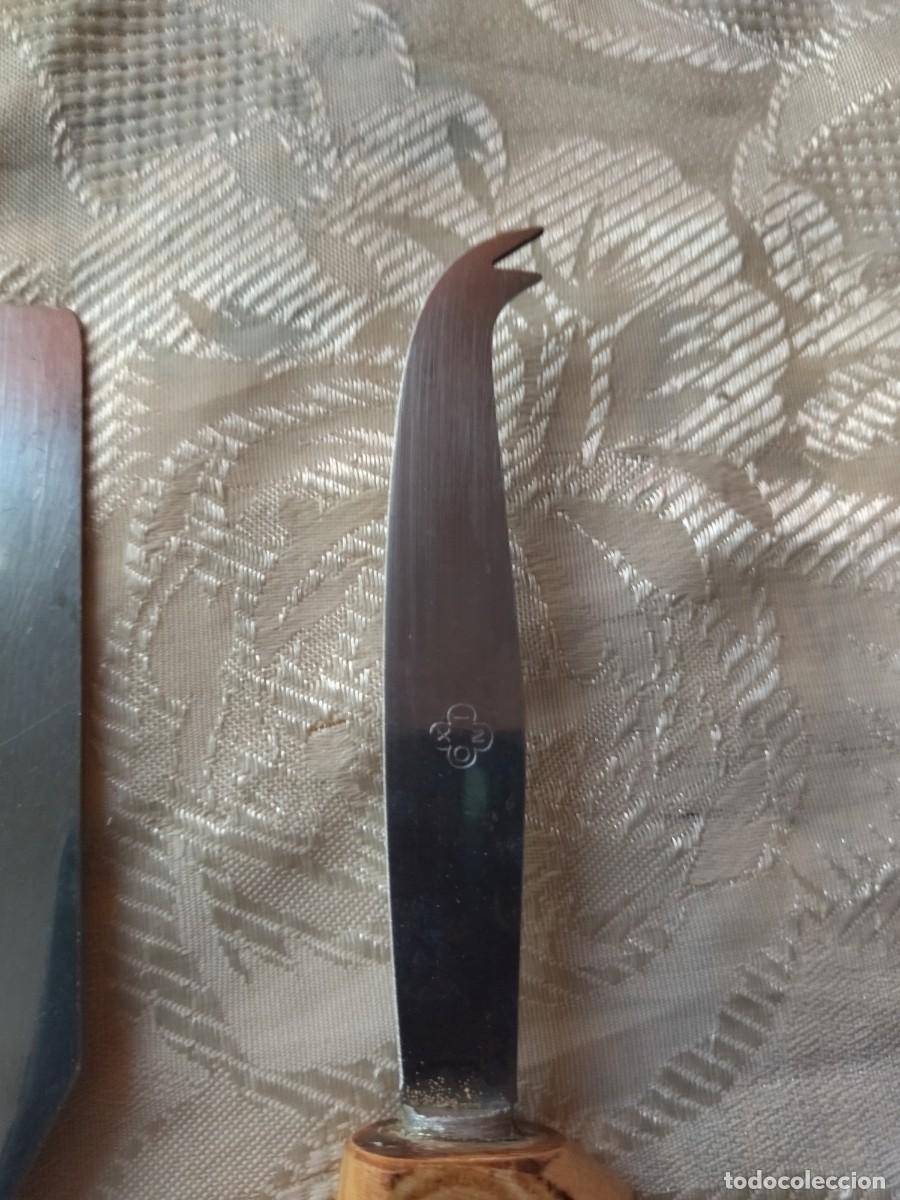 Vintage: Lote de pala y cuchillo para queso, mango de madera. y bamb&uacute;. - Foto 6
