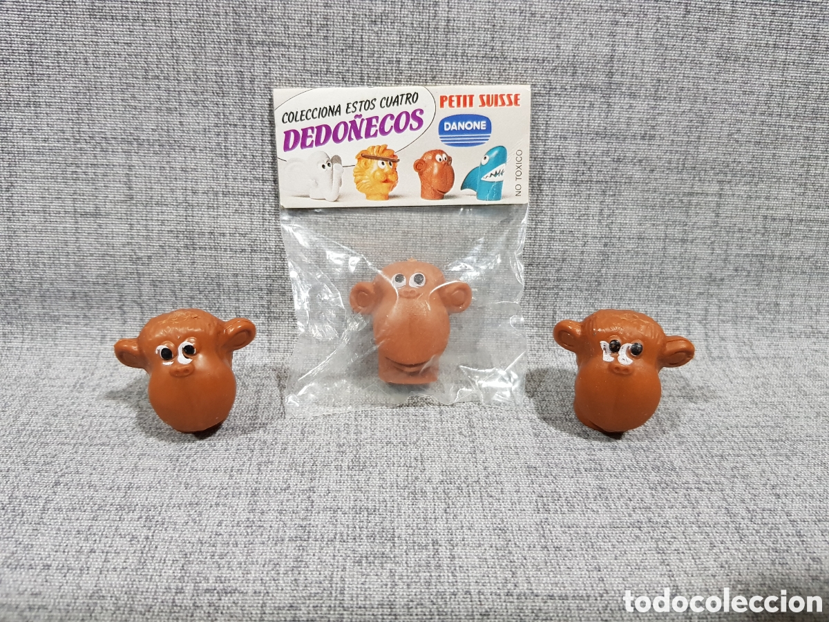 Vintage: DEDO&Ntilde;ECOS DE GOMA COLECCIONABLES DE DANONE PETIT SUISSE GORILA MONO