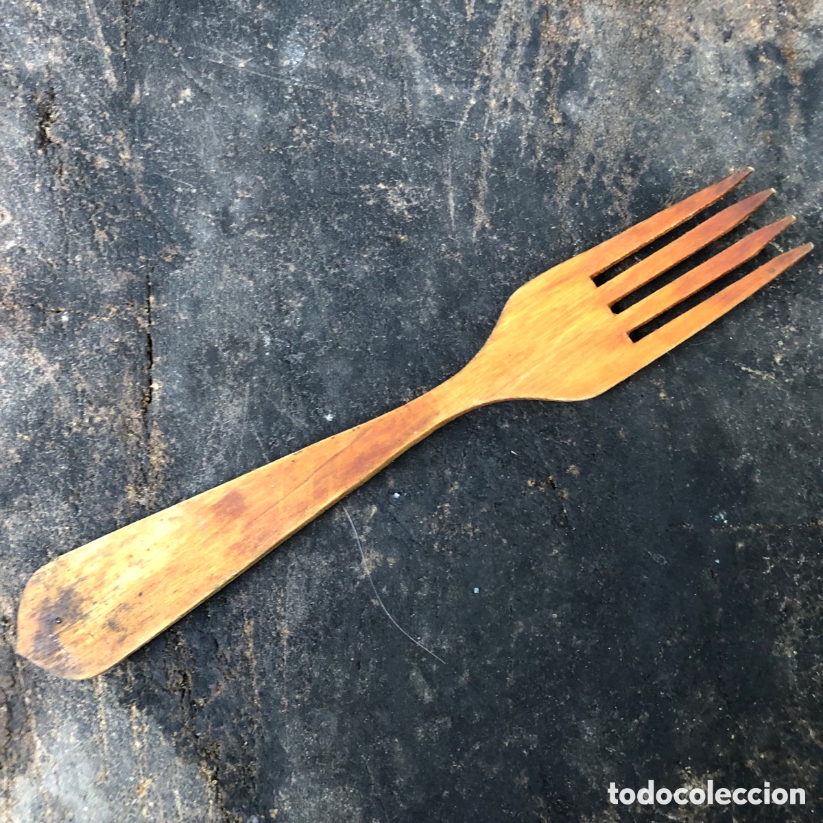 Vintage: ANTIGUO TENEDOR DE MADERA DE COCINAR - Foto 2