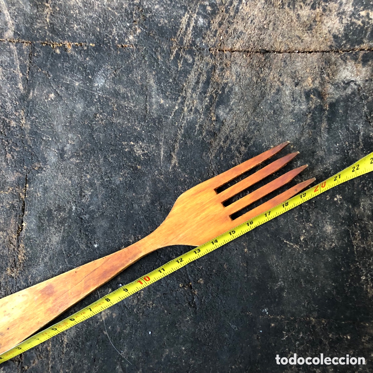 Vintage: ANTIGUO TENEDOR DE MADERA DE COCINAR - Foto 3