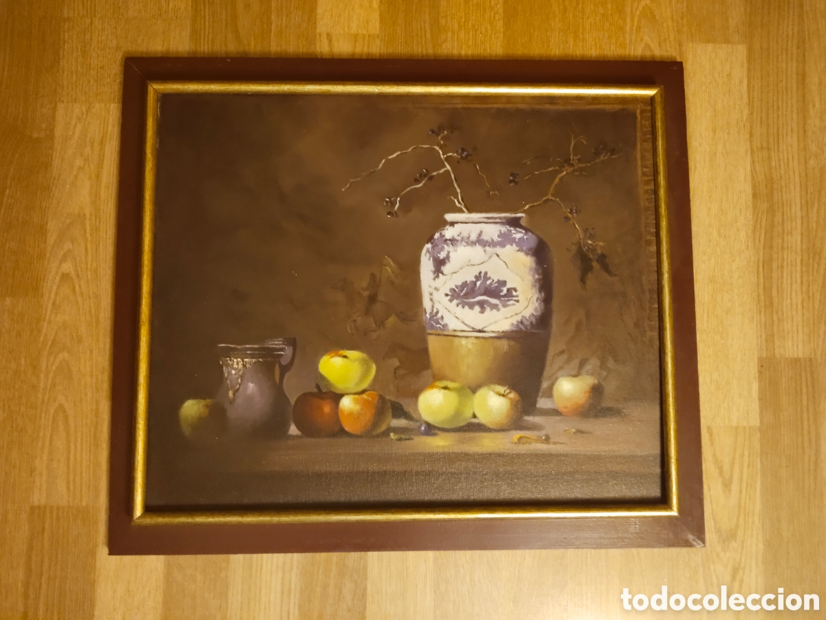 Vintage: Bodegon de Oleo de los 80s - Foto 1