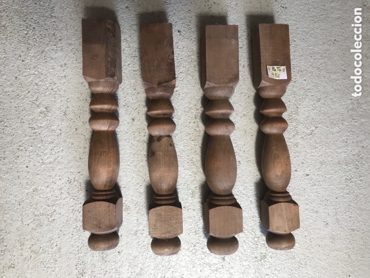 Vintage: Patas de madera de haya. 32 cm.