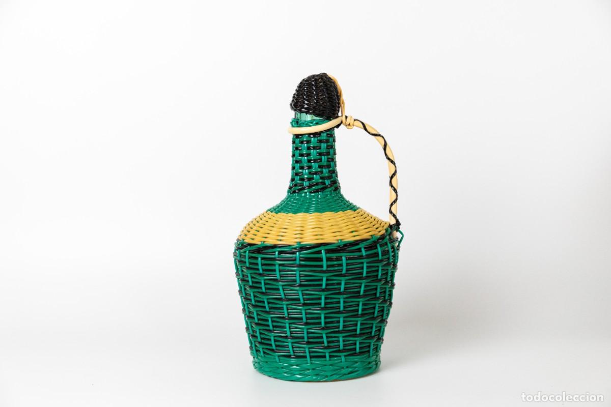 Vintage: Garrafa botella scoubidou negro y verde - Foto 1