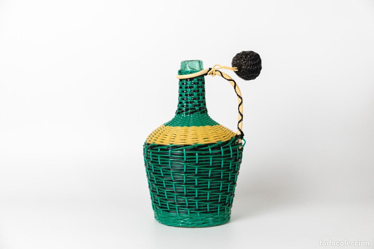 Vintage: Garrafa botella scoubidou negro y verde - Foto 2