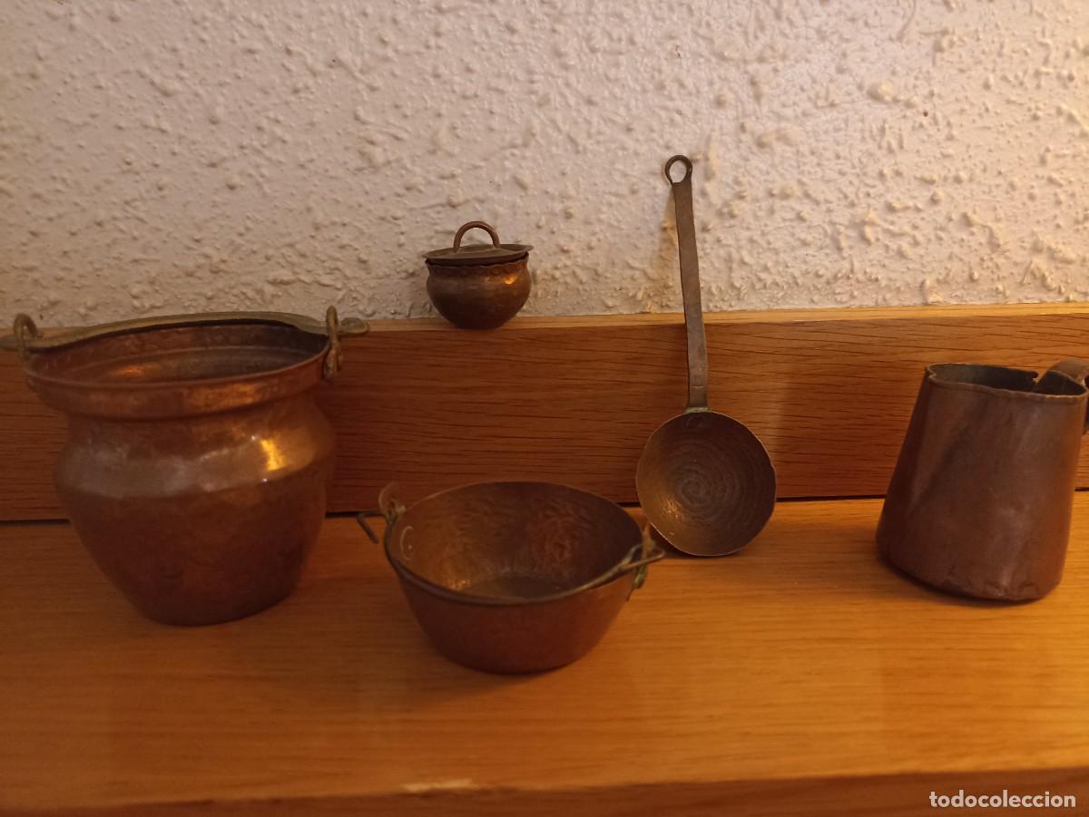 Vintage: CONJUNTO MINIATURAS COBRE Y LAT&Oacute;N - Foto 1