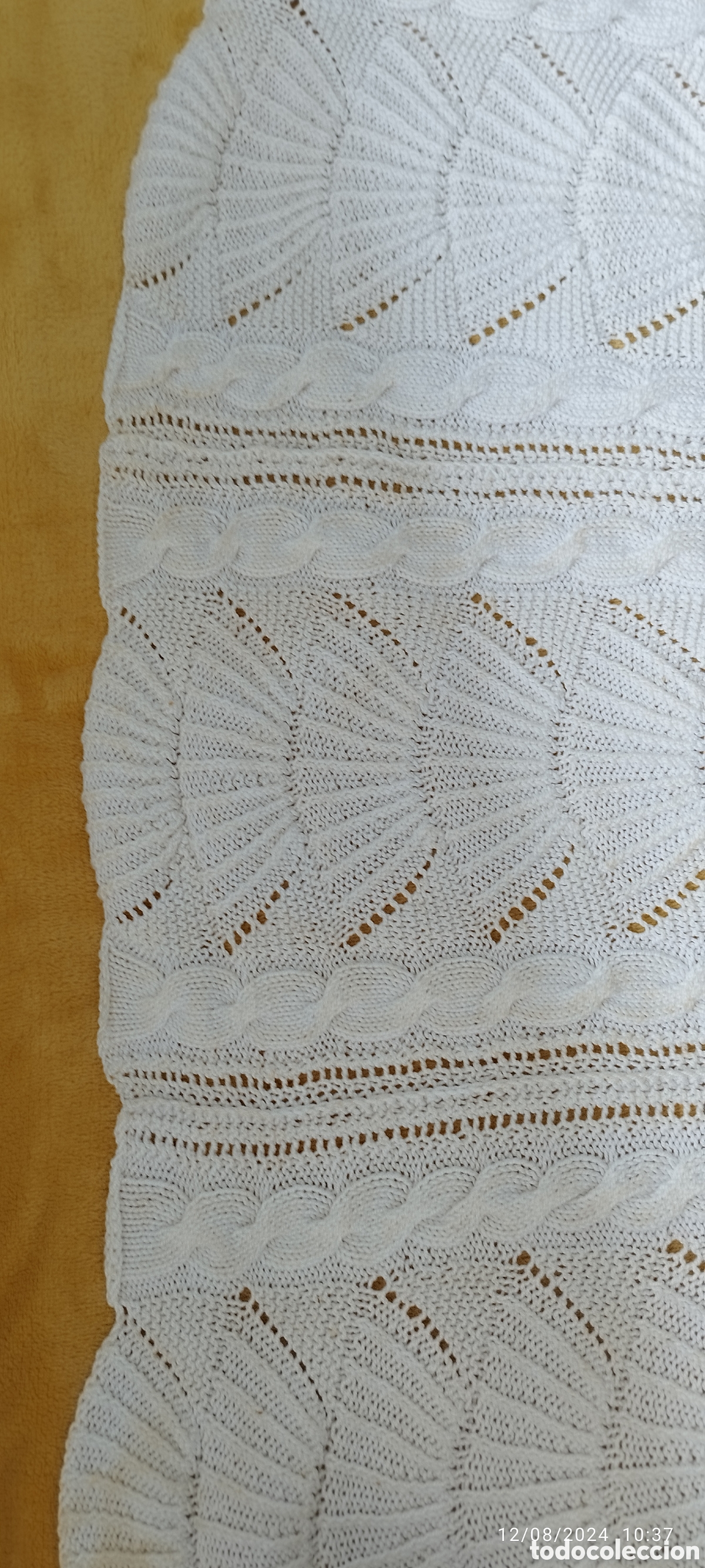Vintage: Colcha de perl&eacute; hecha a mano color blanco - Foto 3