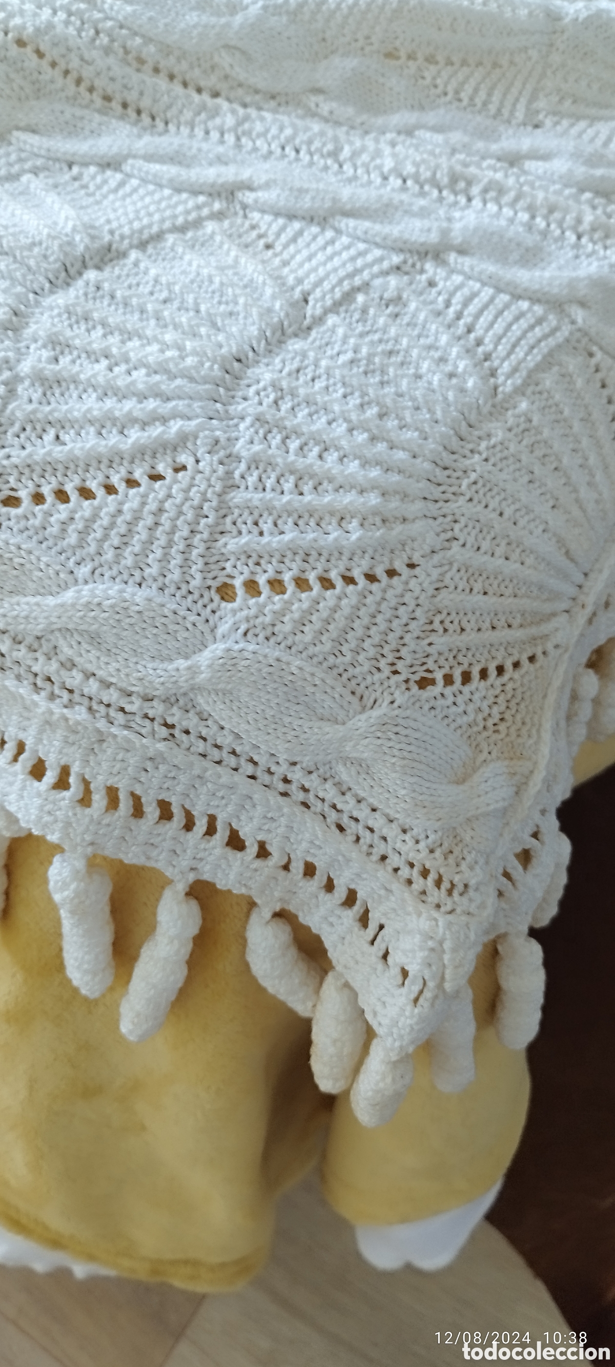 Vintage: Colcha de perl&eacute; hecha a mano color blanco - Foto 5