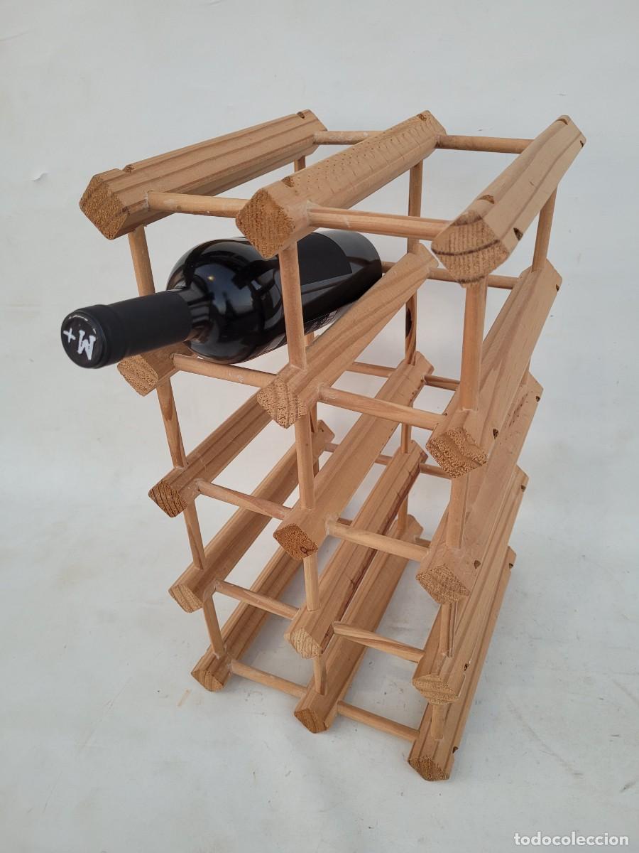 Vintage: Soporte de madera para botellas de vino. - Foto 1
