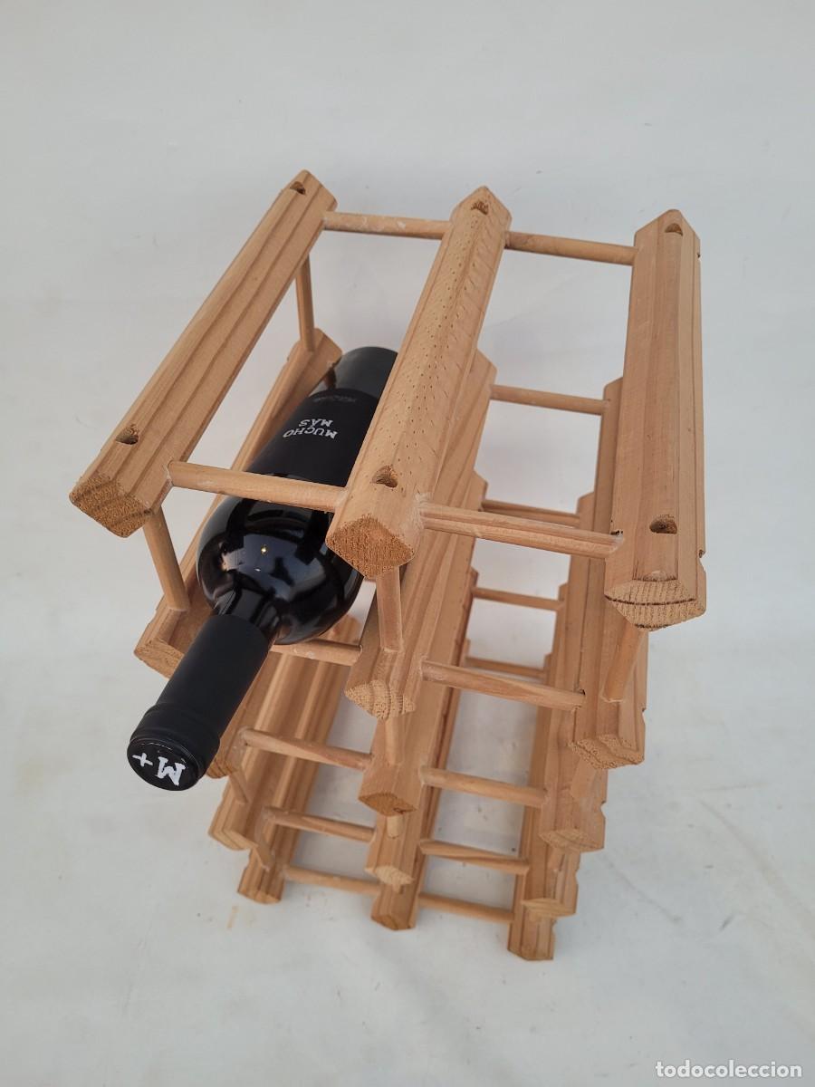Vintage: Soporte de madera para botellas de vino. - Foto 2