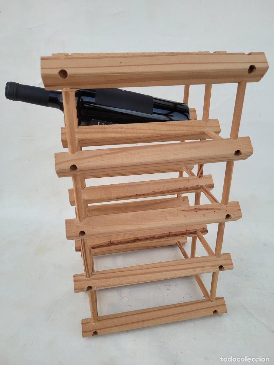 Vintage: Soporte de madera para botellas de vino. - Foto 3