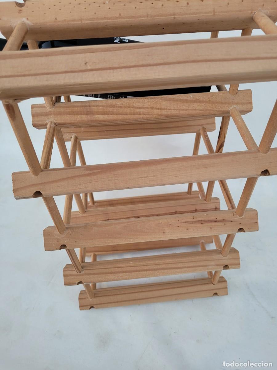 Vintage: Soporte de madera para botellas de vino. - Foto 4