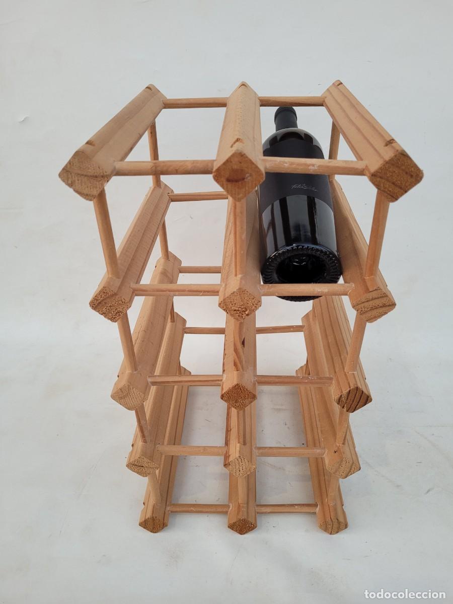 Vintage: Soporte de madera para botellas de vino. - Foto 5