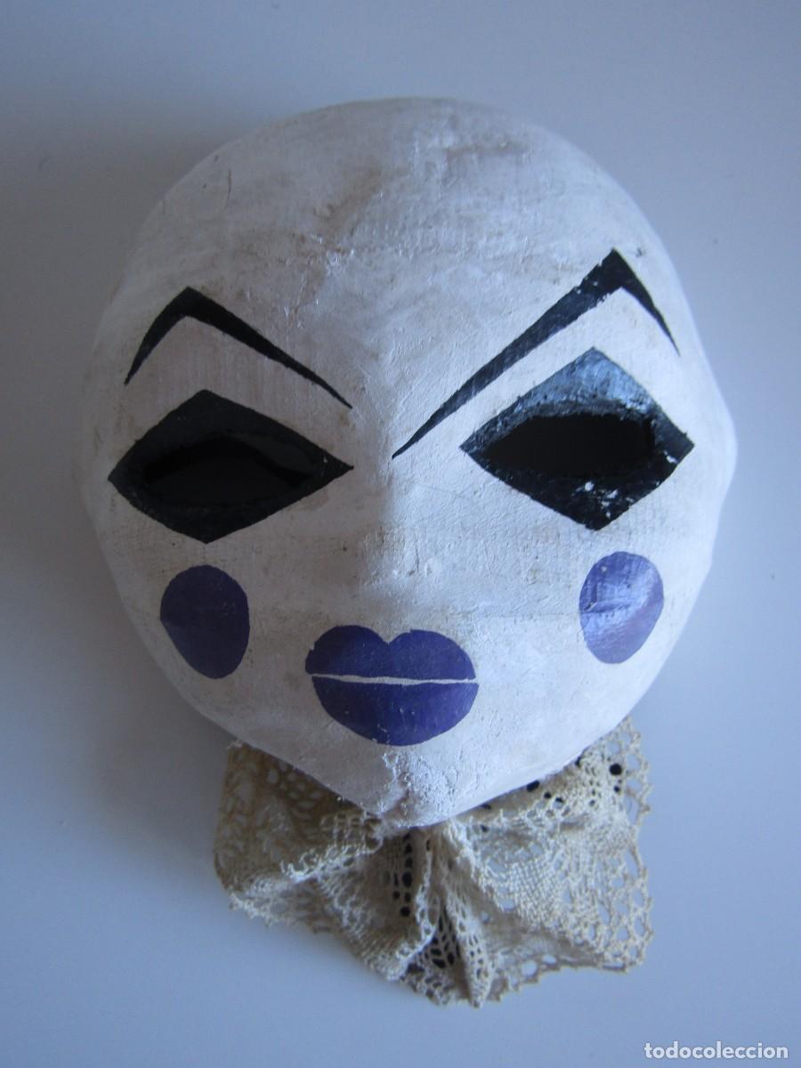 Vintage: MASCARA VENECIANA PAPEL MACHE Y TELA S. XX - RAR