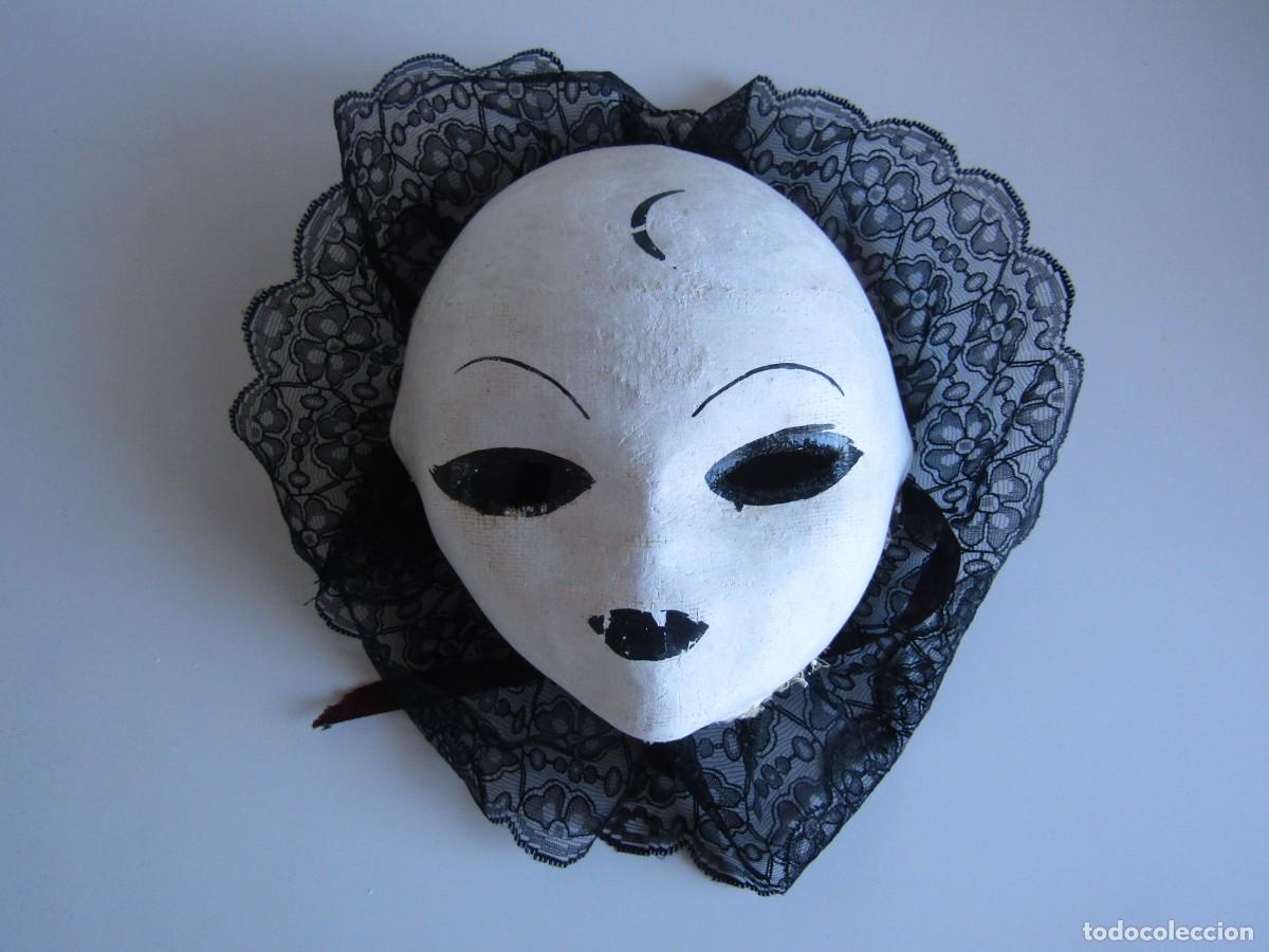 Vintage: MASCARA VENECIANA PAPEL MACHE Y TELA S. XX - RAR