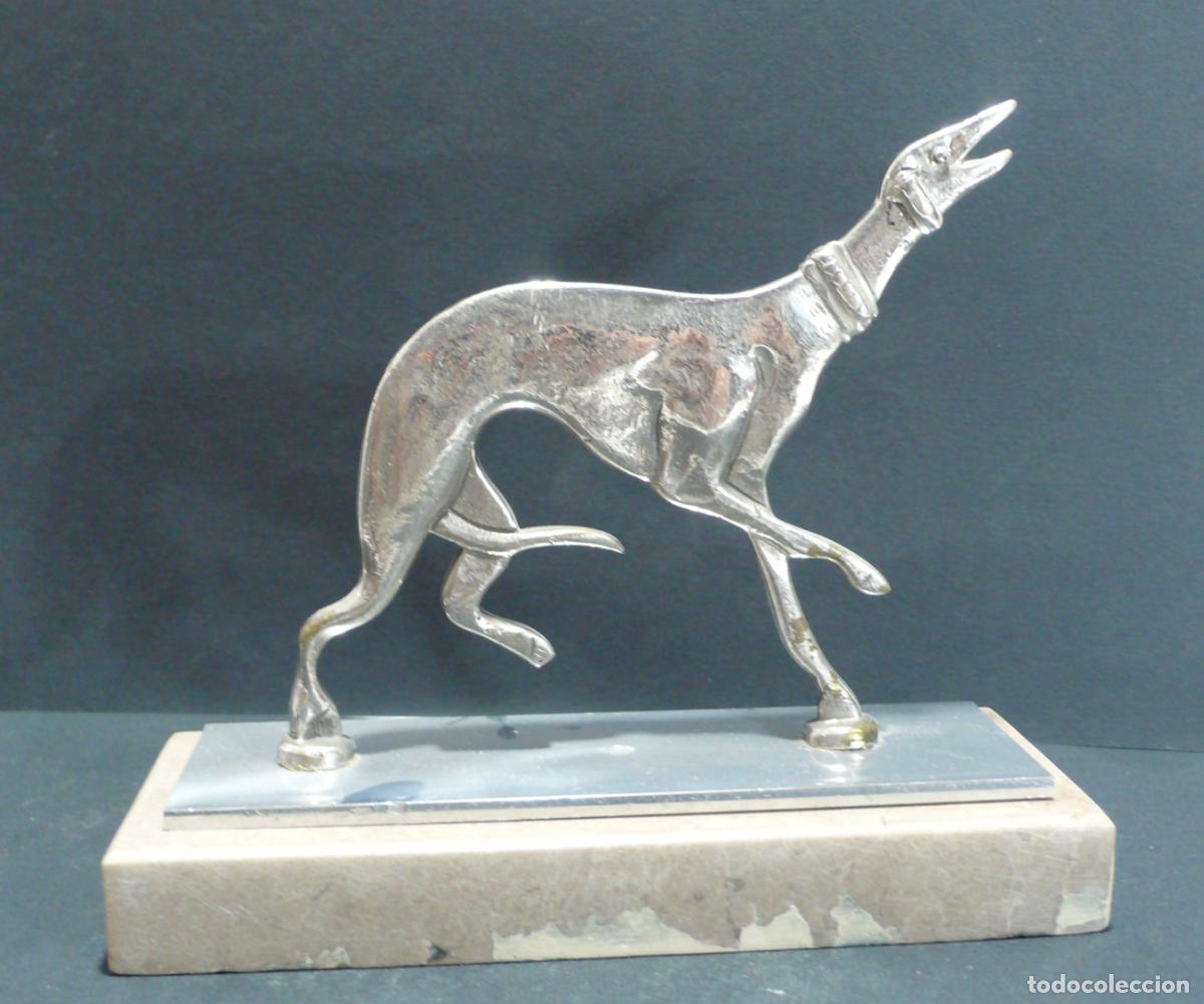 Vintage: PERRO GALGO EN METAL CROMADO - Foto 1