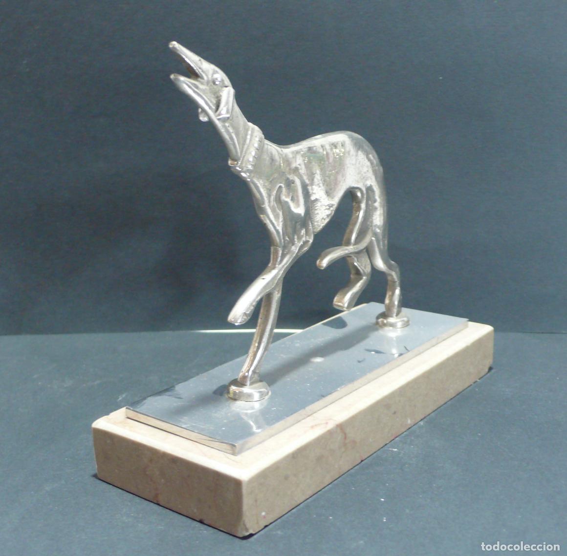 Vintage: PERRO GALGO EN METAL CROMADO - Foto 2
