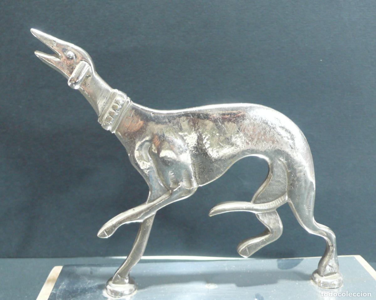 Vintage: PERRO GALGO EN METAL CROMADO - Foto 3