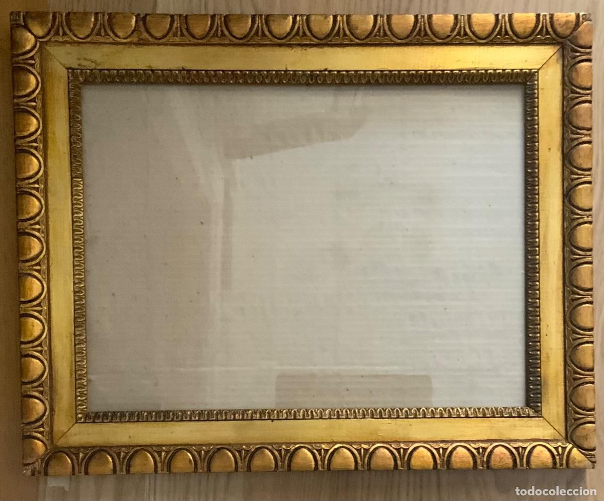 Vintage: ANTIGUO MARCO MADERA SOBREDORADA t1 cm x 40 cm total